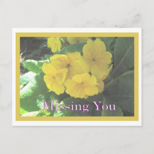 Yellow bouquet Missing You Postcard
