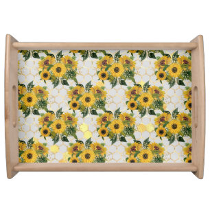 Yellow Bouquet Serving Tray