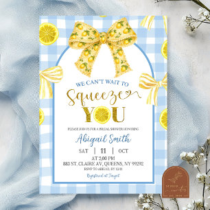 Yellow Bow Lemon Baby Shower Invitation