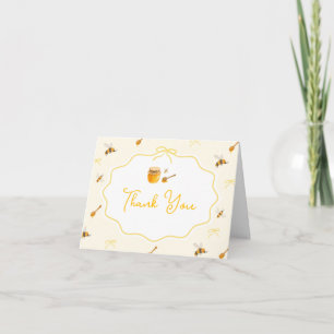 Yellow Bow Sweet as Honey Bee Baby Shower  Thank You Card