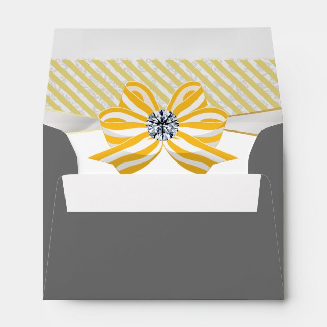 Yellow Bow with Diamond Center Piece Envelope (Back (Bottom))