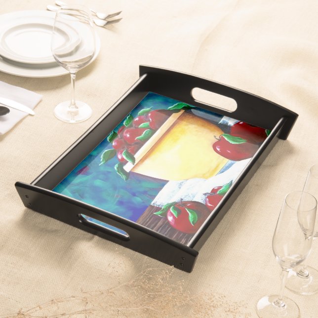 Yellow Bowl with Apples Tray (Front)