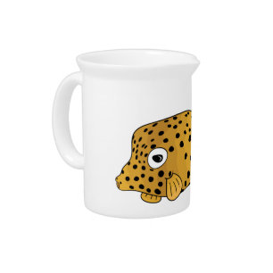 Yellow boxfish cartoon illustration  beverage pitcher