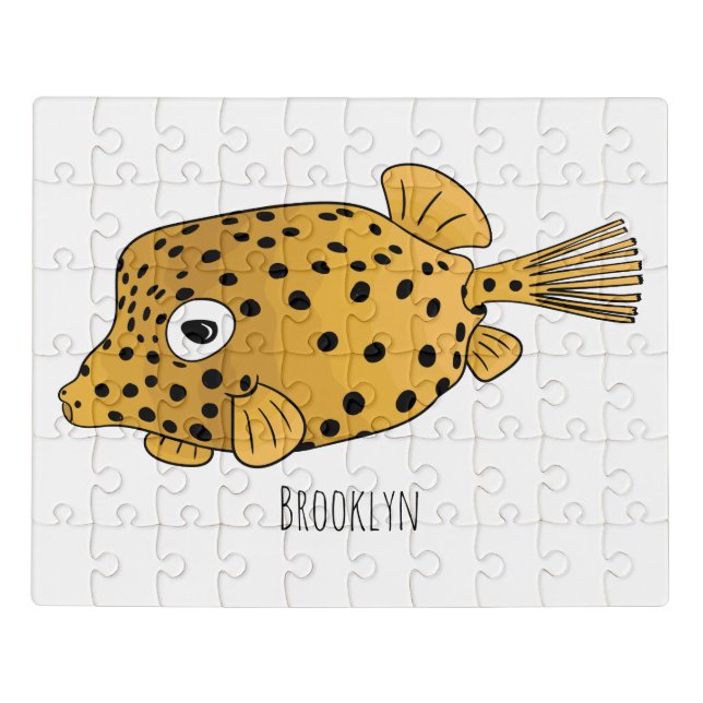Yellow boxfish cartoon illustration  jigsaw puzzle (Puzzle Horizontal)