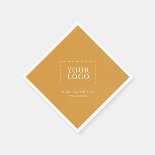 Yellow Branded Custom Business Logo Promotional Napkins