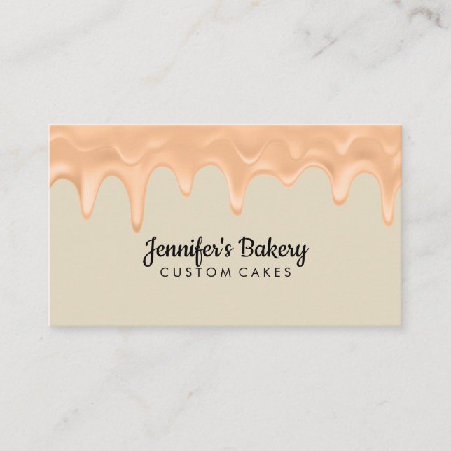 Yellow breakfast shop event catering pastry chef business card (Front)