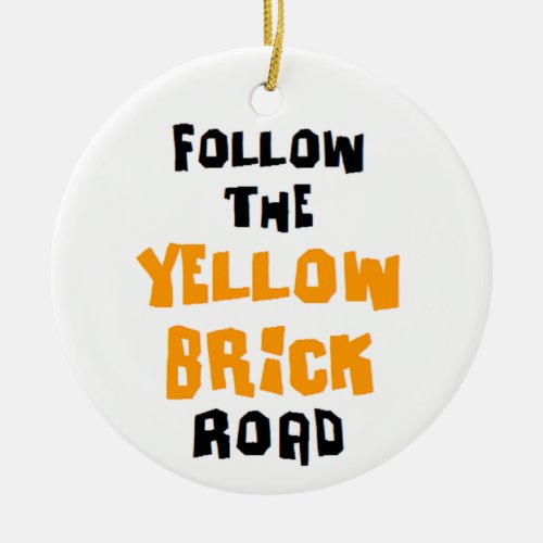 yellow brick road ceramic ornament