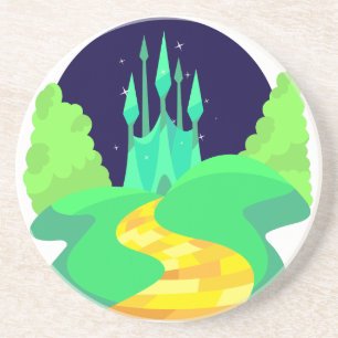 yellow brick road drink coaster