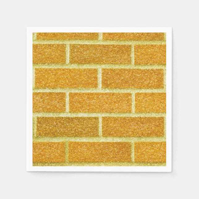 Yellow Brick Road Glittery Birthday Party Napkins (Front)