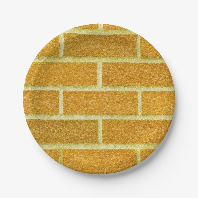 Yellow Brick Road Glittery OZ Birthday Party Paper Plates (Front)