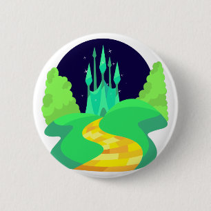 yellow brick road pinback button