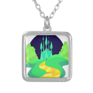 yellow brick road silver plated necklace