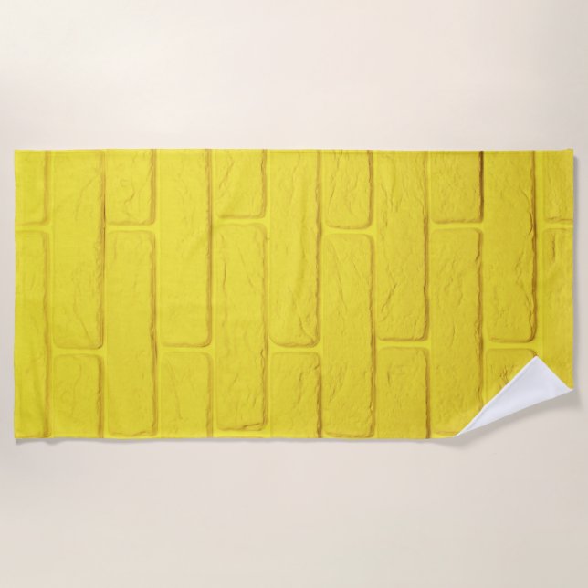 yellow brick wall beach towel (Front)