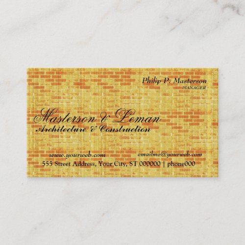 Business Card Brick Wall Construction