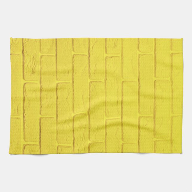 yellow brick wall kitchen towel (Horizontal)