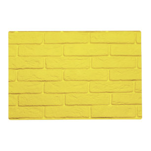 yellow brick wall placemat