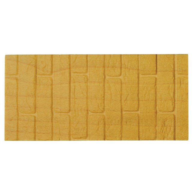 yellow brick wall wood flash drive (Back)
