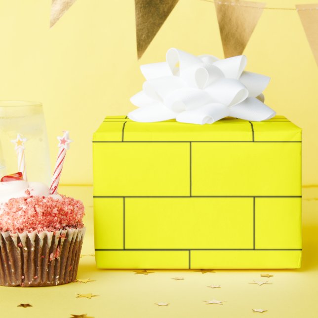 Yellow Bricks Pattern Wrapping Paper (Birthday Party)
