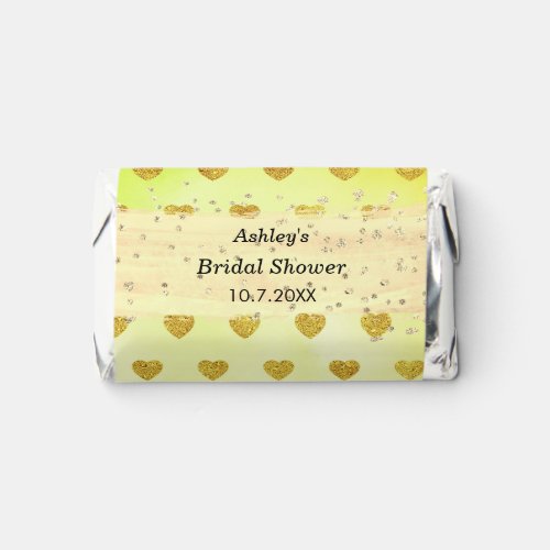 Yellow Bridal Shower Gold Heart Wedding Hersheys Miniatures