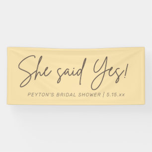 Yellow Bridal Shower She Said Yes Banner