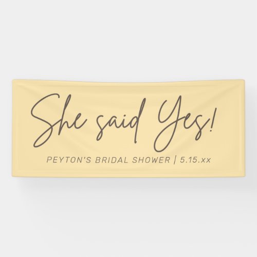 Yellow Bridal Shower She Said Yes  Banner