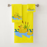Yellow Bright Solid Ducks Bathroom Towel Sets