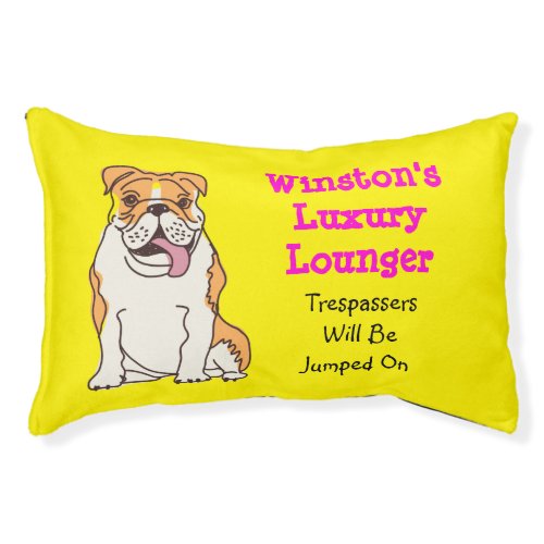 Yellow British Bulldog Dog Gift Pets Pet Bed