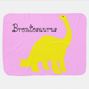 Yellow Brontosaurus Baby Blanket