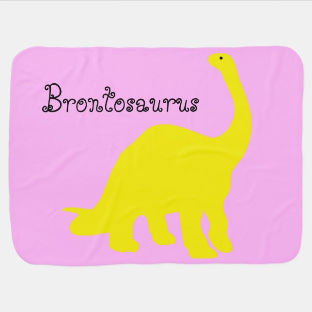 Yellow Brontosaurus Baby Blanket (Horizontal)