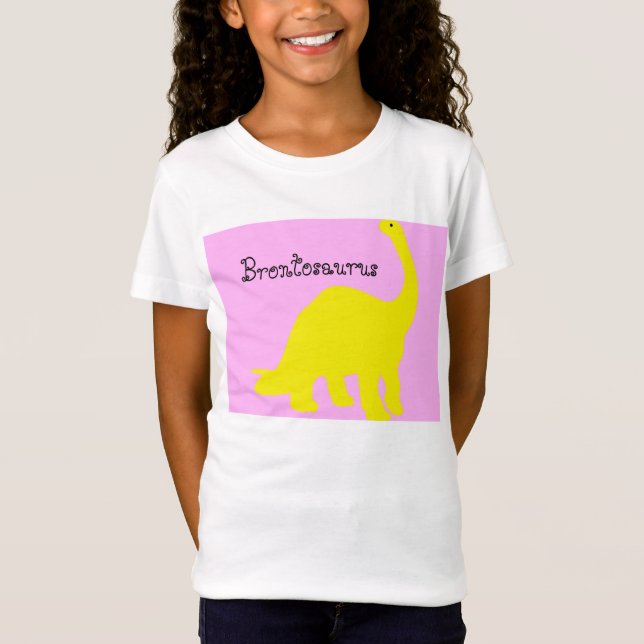 Yellow Brontosaurus T-Shirt for Kids (Front)