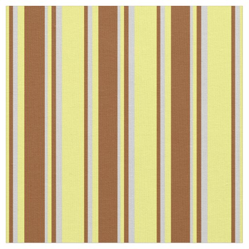 Yellow, Brown, and Light Gray Stripes Pattern Fabric