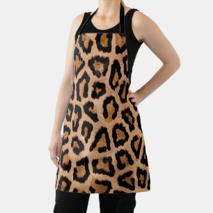 Yellow Brown Black Leopard Animal Print Apron