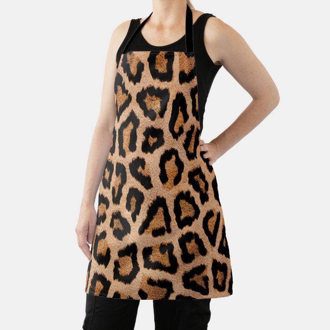 Yellow Brown Black Leopard Animal Print  Apron (Insitu)