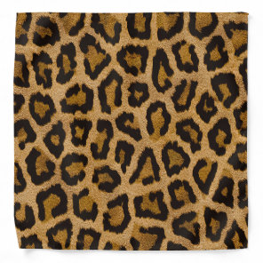Yellow Brown Black Leopard Animal Print Bandana
