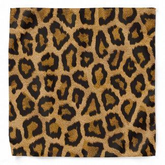 Yellow Brown Black Leopard Animal Print Bandana