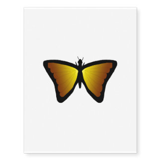Yellow/brown butterfly temporary tattoo