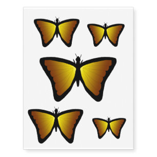 Yellow/brown butterfly temporary tattoos