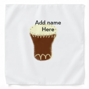 Yellow brown drum watercolor add name hand-drawn s bandana