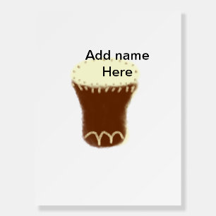 Yellow brown drum watercolor add name hand-drawn s foam board