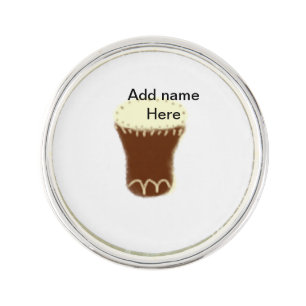 Yellow brown drum watercolor add name hand-drawn s lapel pin
