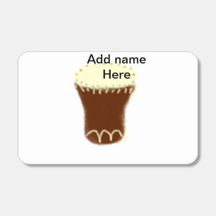 Yellow brown drum watercolor add name hand-drawn s matchboxes