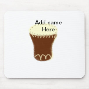 Yellow brown drum watercolor add name hand-drawn s mouse pad