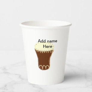 Yellow brown drum watercolor add name hand-drawn s paper cups