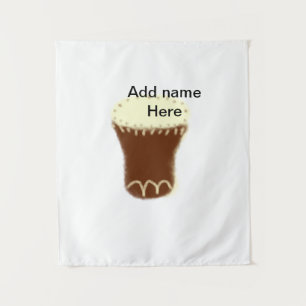 Yellow brown drum watercolor add name hand-drawn s tapestry
