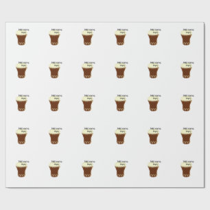 Yellow brown drum watercolor add name hand-drawn s wrapping paper