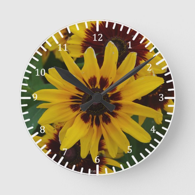 Yellow Brown Flower clock (Front)