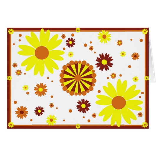 Yellow & Brown Flowers Card (Front Horizontal)