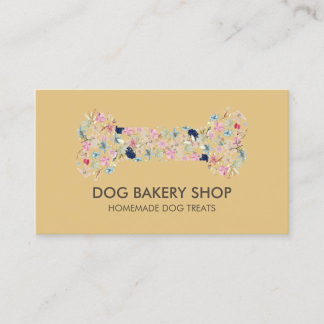 Yellow Brown Homemade Dog Treats Business Card
