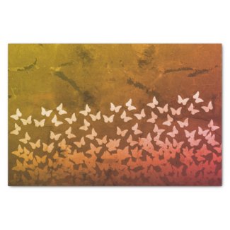Yellow, brown, orange color butterflies pattern tissue paper