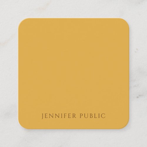 Yellow Brown Red Trend Colors Modern Minimalist Square Business Card